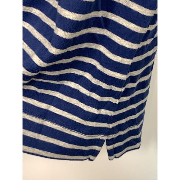 L.L. Bean Women's Striped Cowl Neck 3/4 Sleeve Top Blue Gray Size Large - Picture 5 of 7